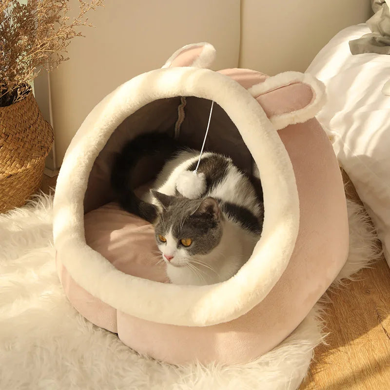 Cozy Cave Pet Bed – Soft, Foldable & Washable
