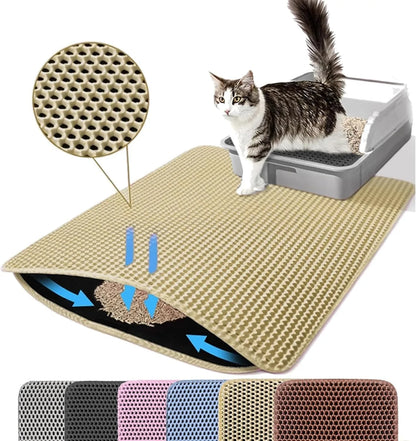 Double-Layer Anti-Slip Cat Litter Mat