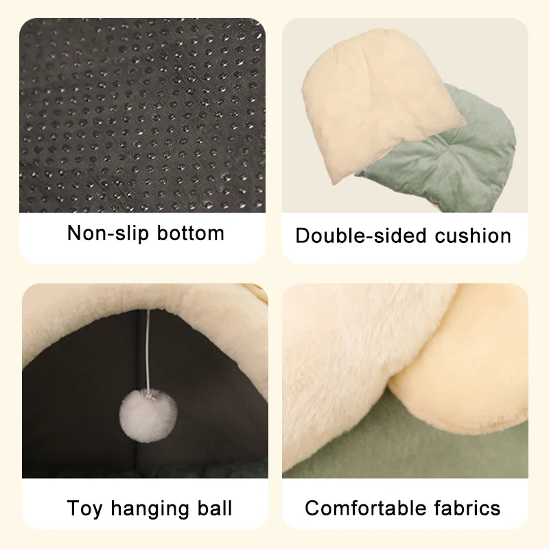 Cozy Cave Pet Bed – Soft, Foldable & Washable