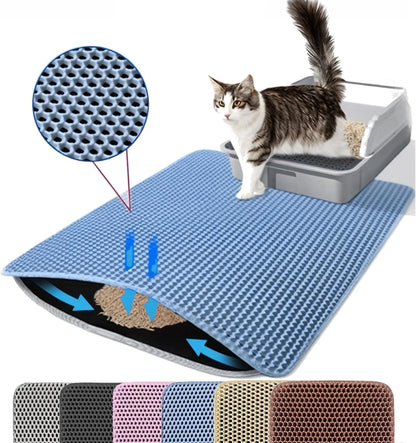Double-Layer Anti-Slip Cat Litter Mat