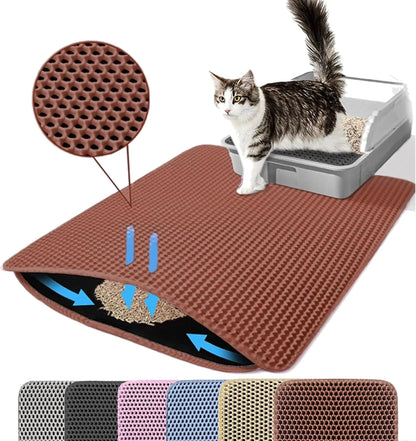 Double-Layer Anti-Slip Cat Litter Mat
