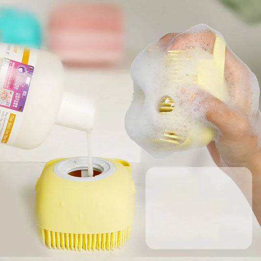 2-in-1 Silicone Pet Bath Brush – Soft & Gentle