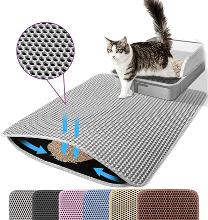 Double-Layer Anti-Slip Cat Litter Mat
